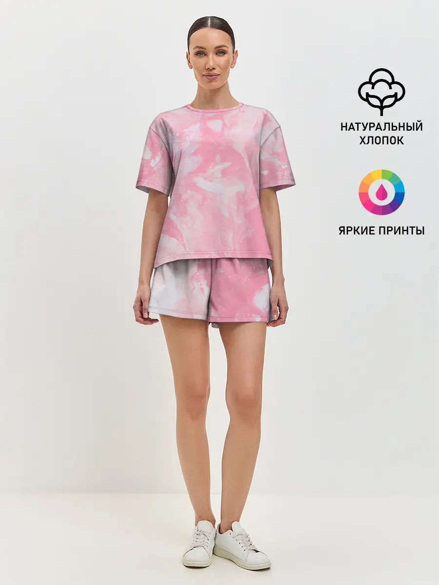 Женская пижама с шортами / Розовая Богемия