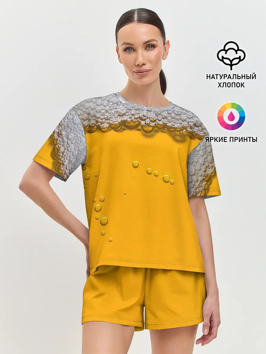 Женская пижама с шортами / ПИВНОЕ СЧАСТЬЕ