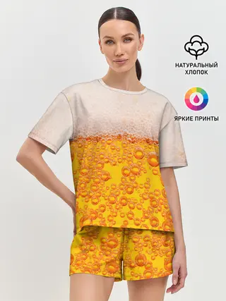 Женская пижама с шортами / ПИВО с пеной