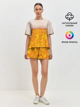 Женская пижама с шортами / ПИВО с пеной