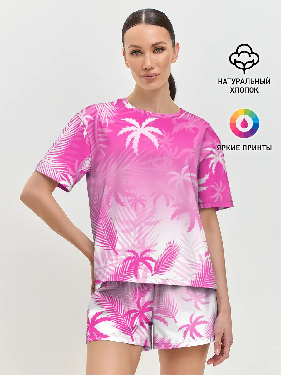 Женская пижама с шортами / БЕЛЫЕ ПАЛЬМЫ ПАЛЬМЫ