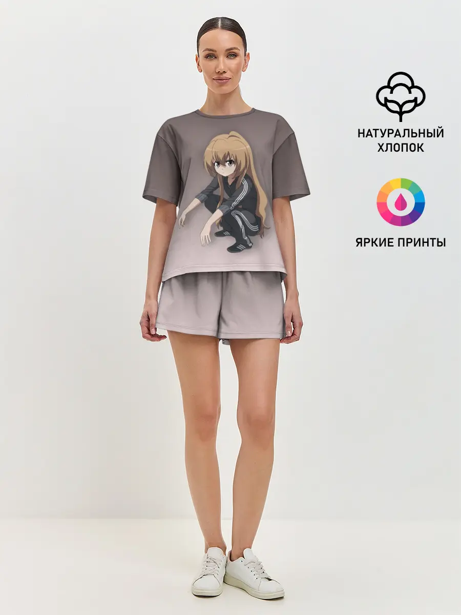 Женская пижама с шортами / Аниме девочка на кортах в Адидасе