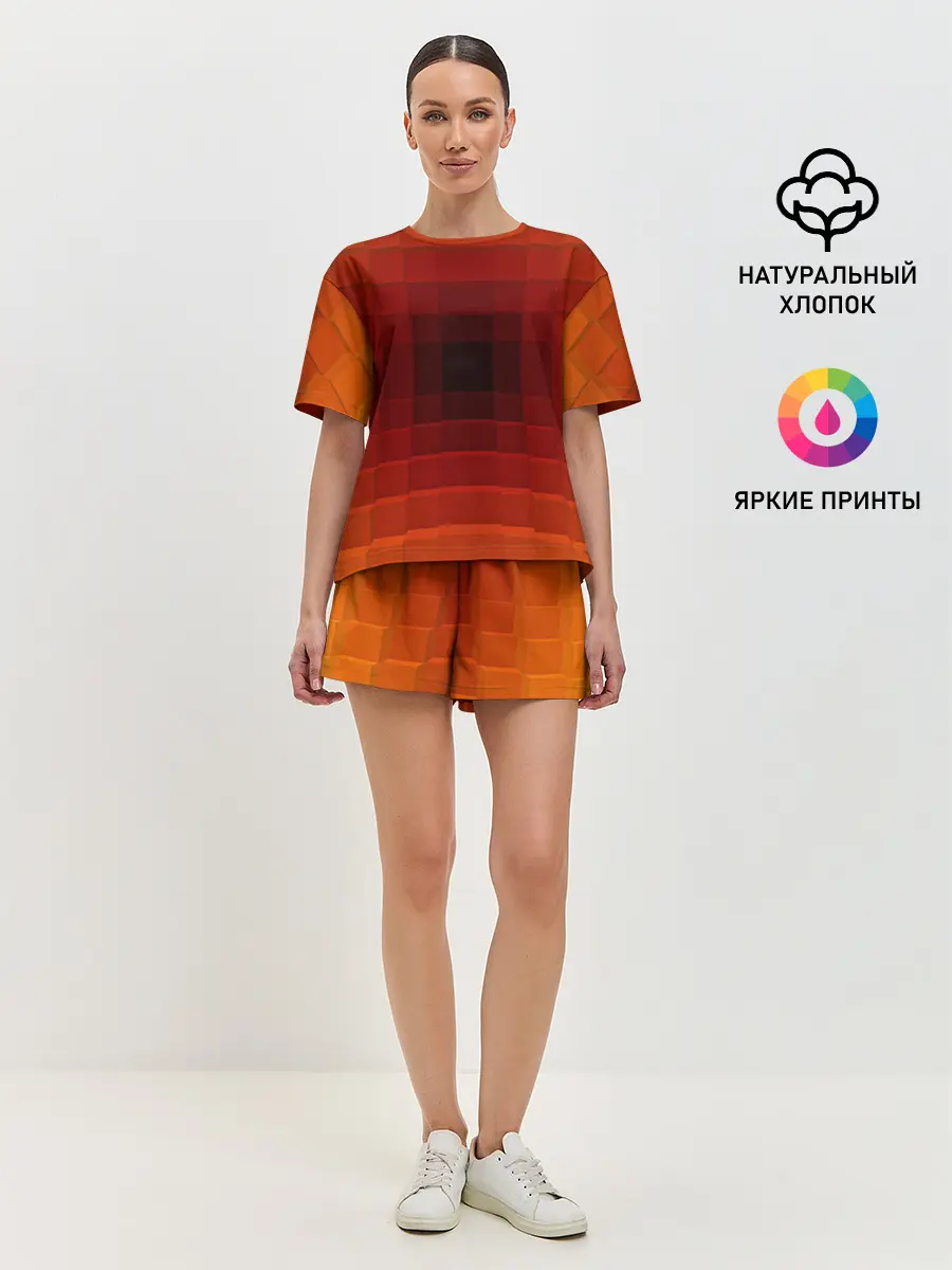 Женская пижама с шортами / оптическая иллюзия