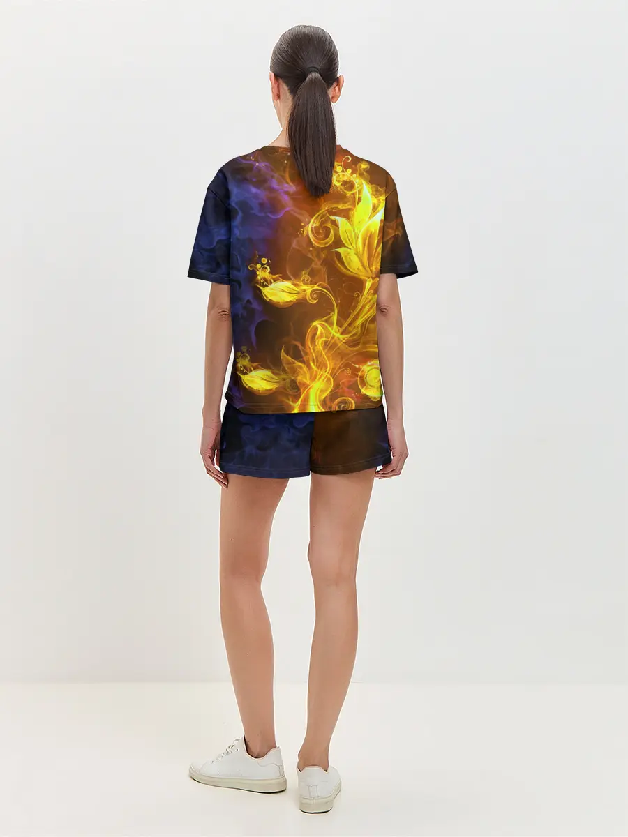 Женская пижама с шортами / Огненный цветок