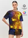 Женская пижама с шортами / Огненный цветок