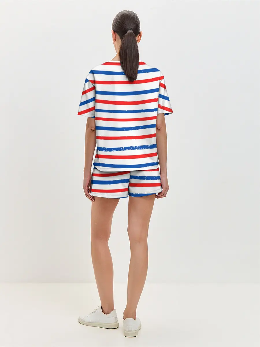 Женская пижама с шортами / Морская полоска