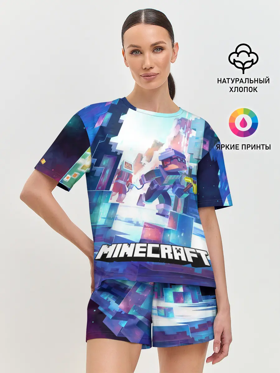 Женская пижама с шортами / Майнкрафт