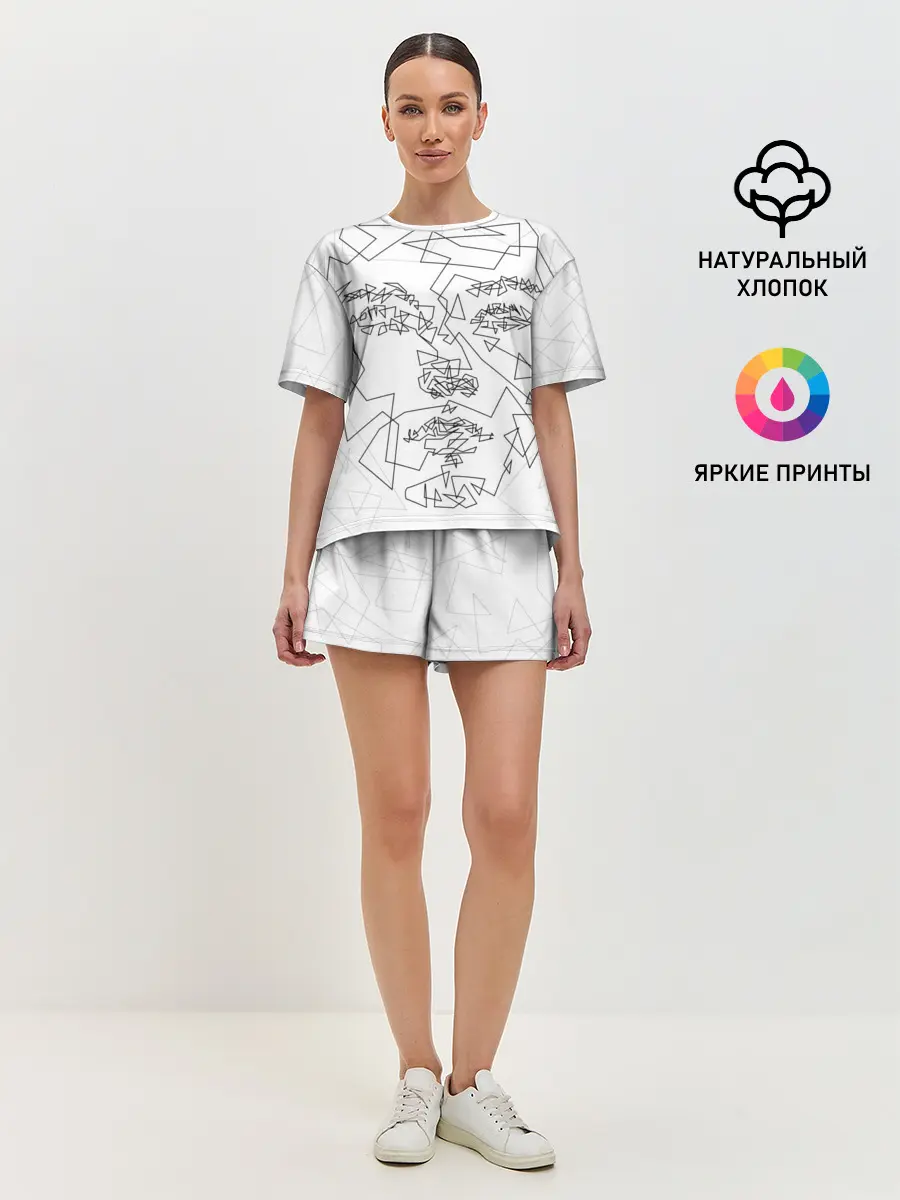 Женская пижама с шортами / Геометрическое лицо