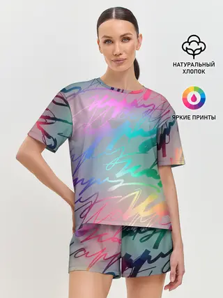 Женская пижама с шортами / Узоры