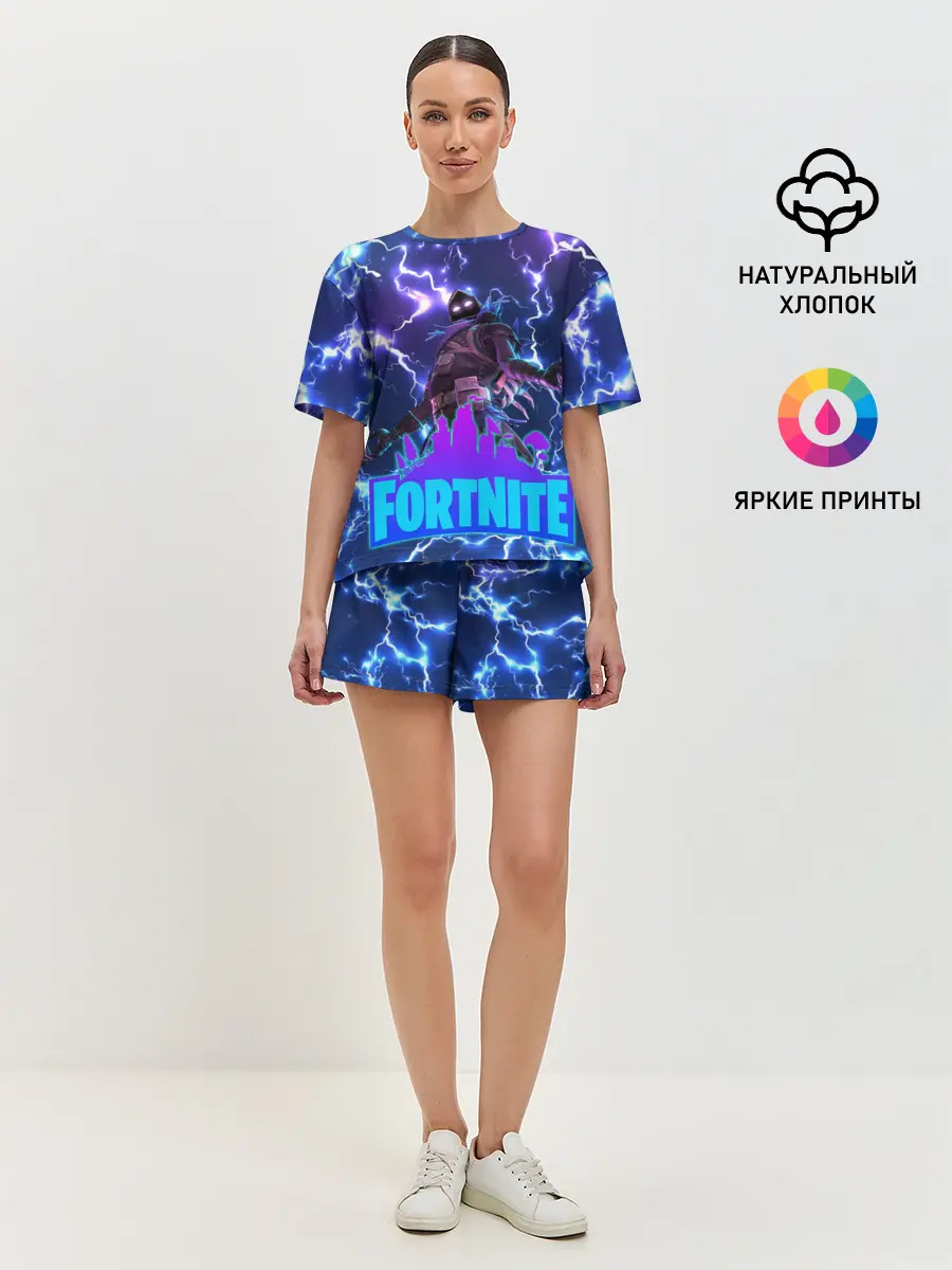 Женская пижама с шортами / Фортнайт | Молнии
