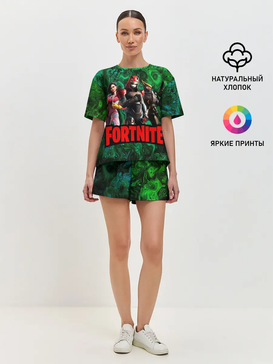 Женская пижама с шортами / Фортнайт | Волны