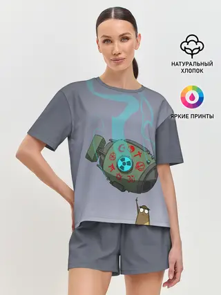 Женская пижама с шортами / иди от сюда ракета