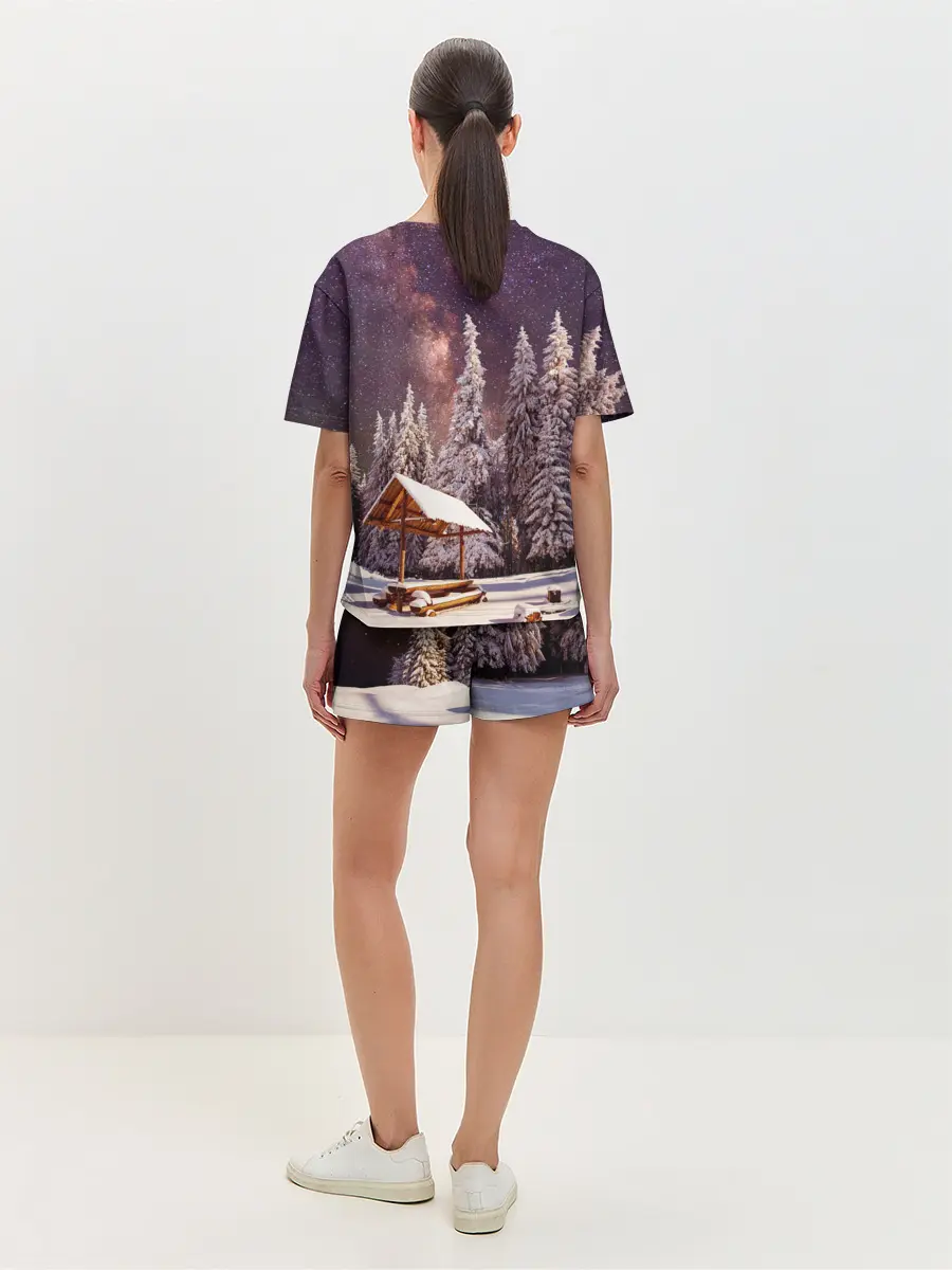 Женская пижама с шортами / Лес мой храм