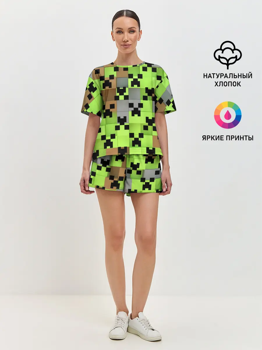 Женская пижама с шортами / Minecraft.