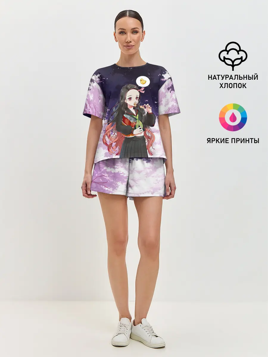 Женская пижама с шортами / Незуко