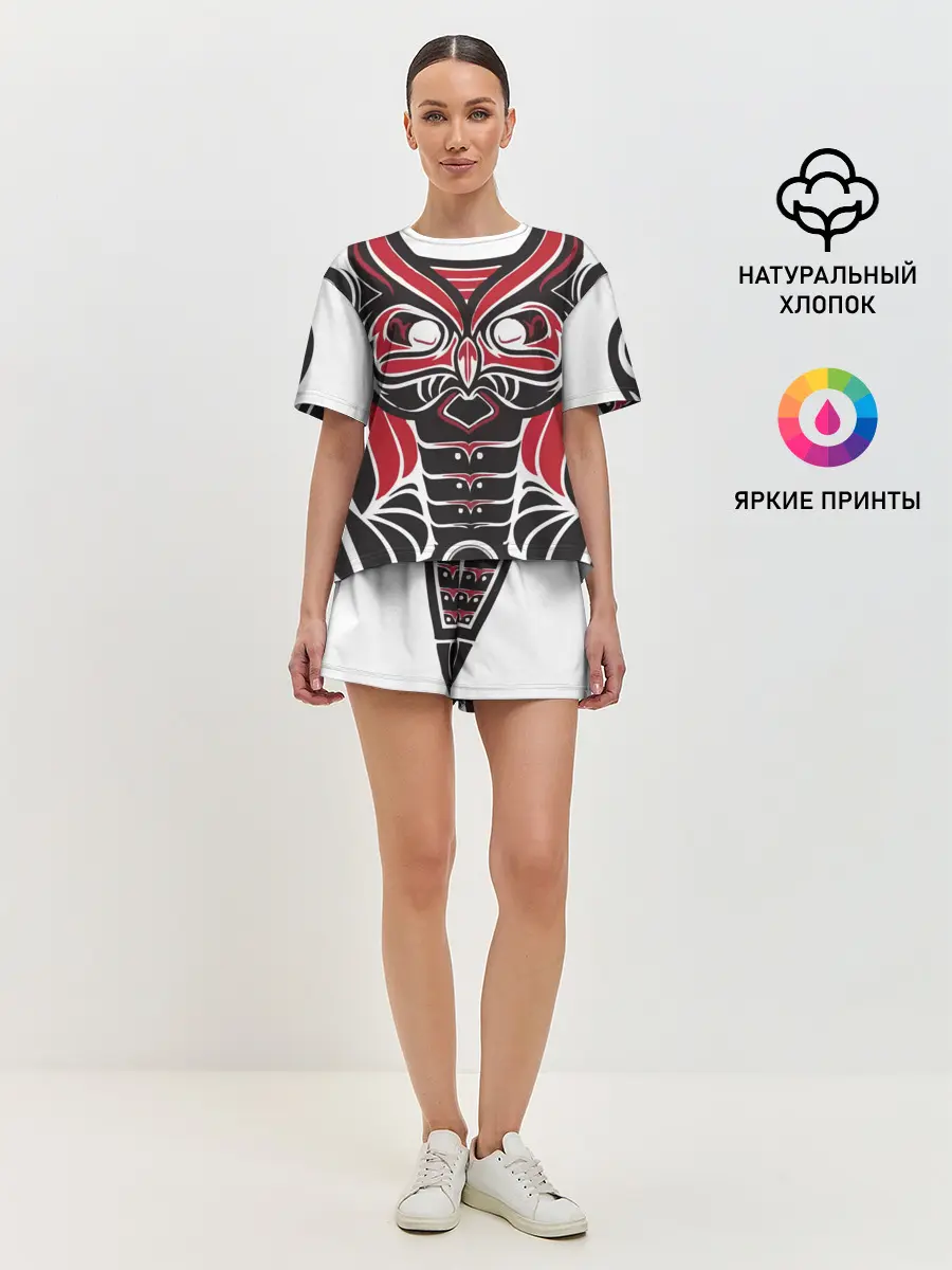 Женская пижама с шортами / Птица