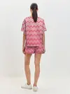 Женская пижама с шортами / узор милые сердца зигзагами
