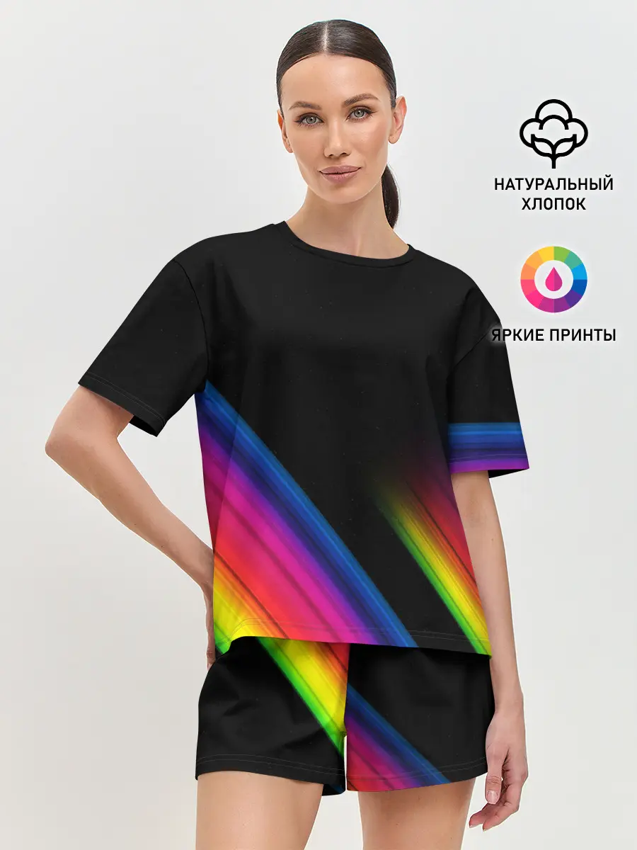 Женская пижама с шортами / НЕОНОВАЯ ТЕКСТУРА