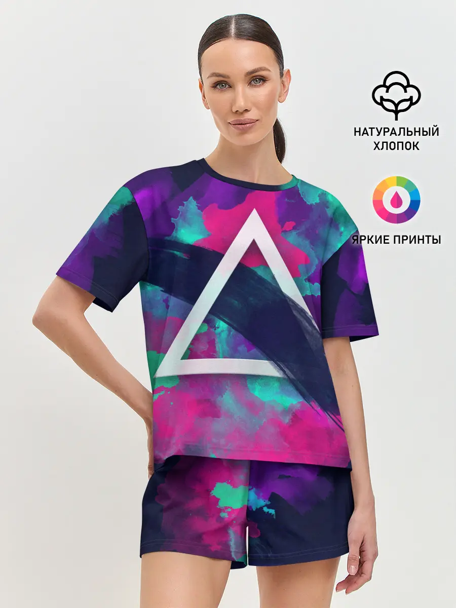 Женская пижама с шортами / Абстракция