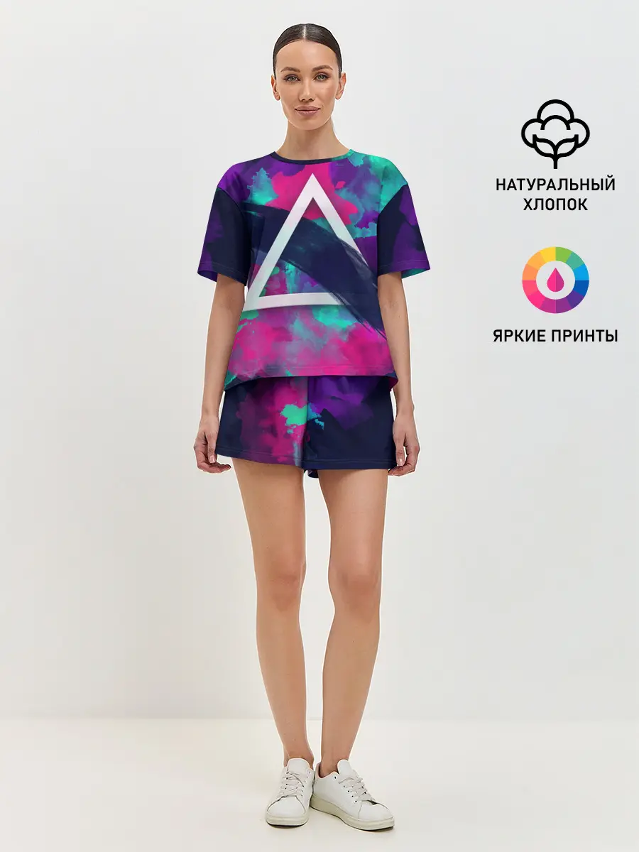 Женская пижама с шортами / Абстракция