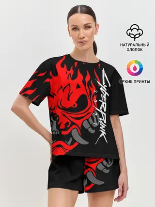 Женская пижама с шортами / CYBERPUNK 2077 SAMURAI | САМУРАЙ