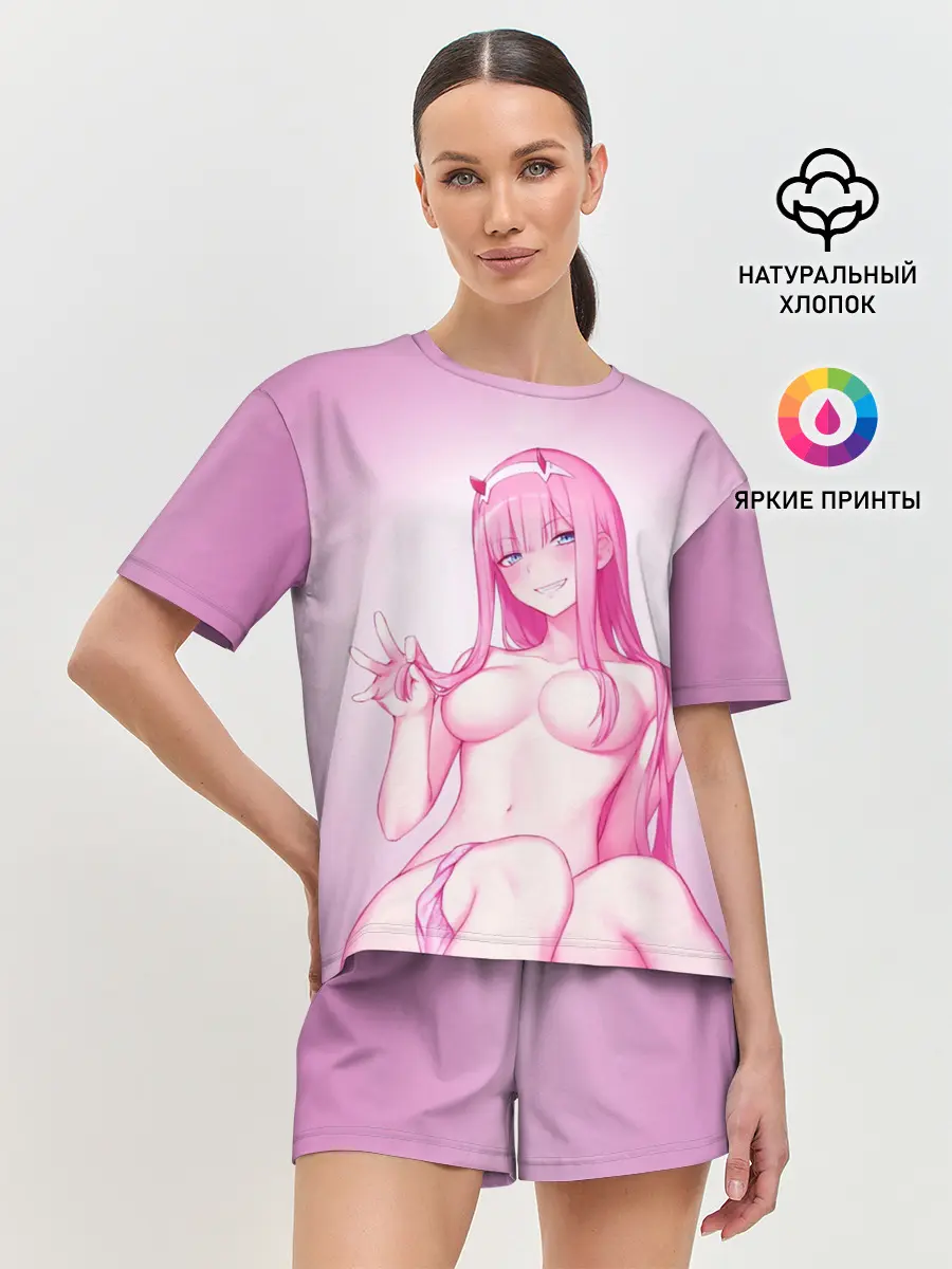 Женская пижама с шортами / ноль два голенькая