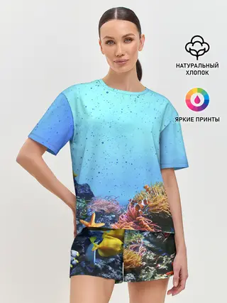 Женская пижама с шортами / Подводный мир