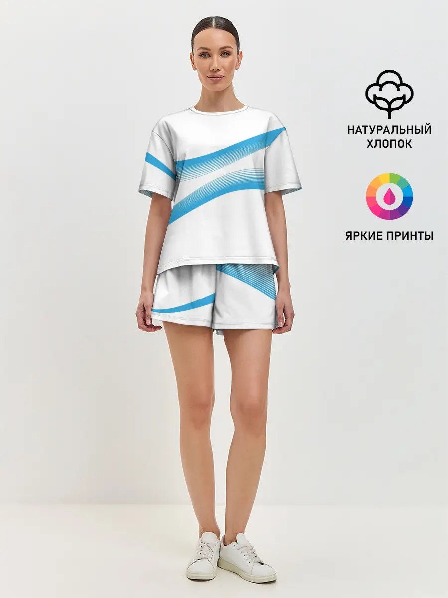 Женская пижама с шортами / Волны