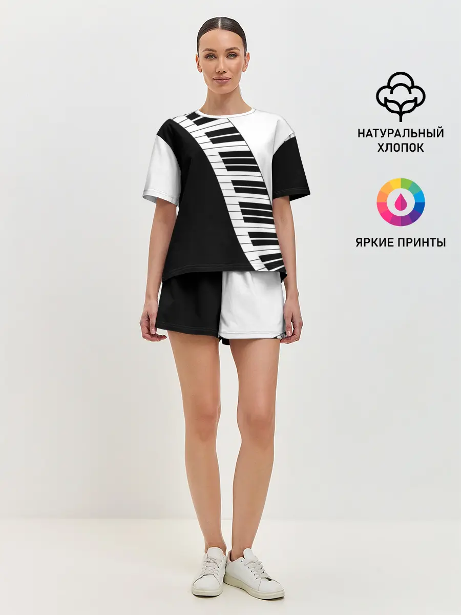 Женская пижама с шортами / Piano | Пианино