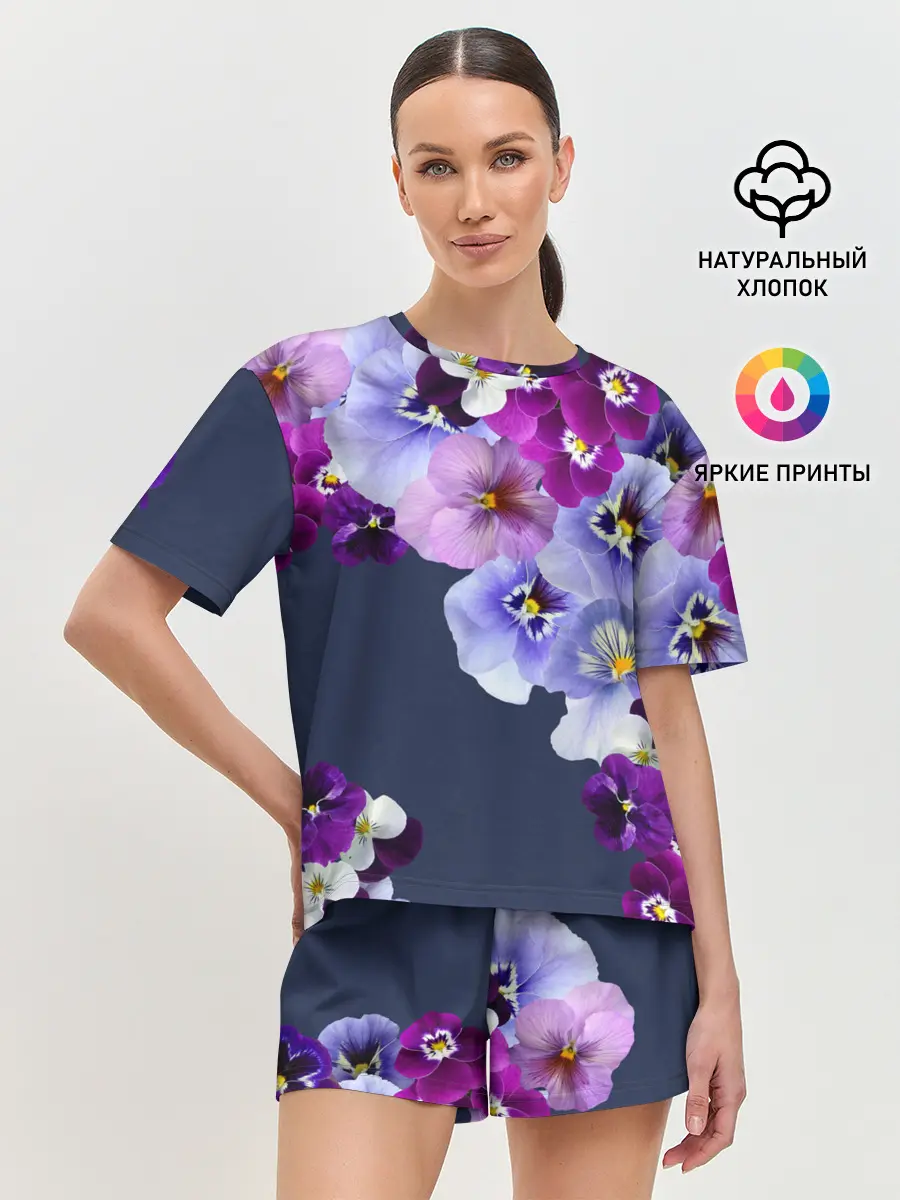 Женская пижама с шортами / Анютки