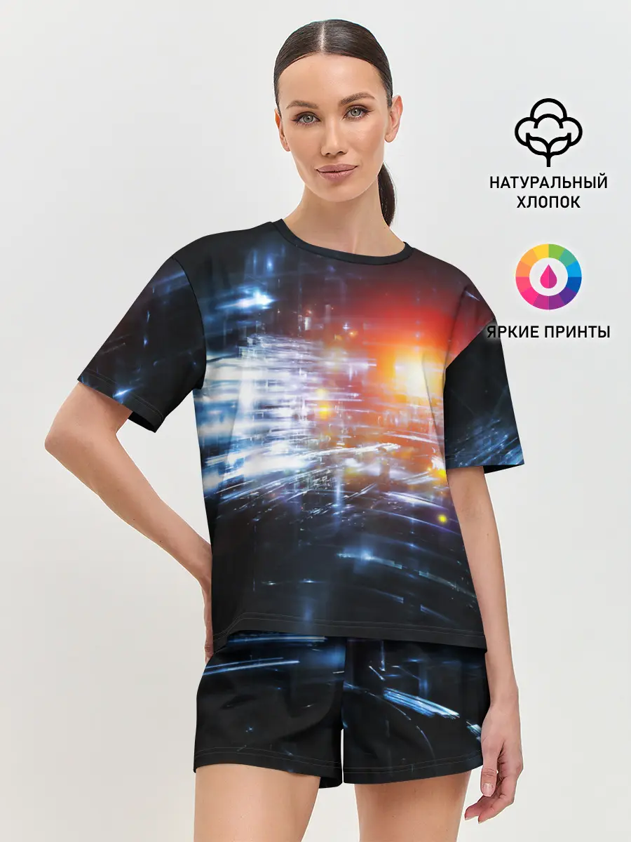 Женская пижама с шортами / DIGITAL ABSTRACTION