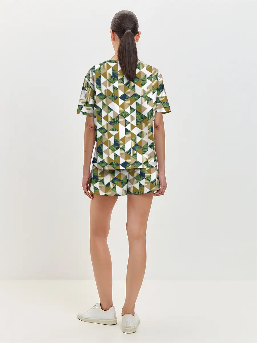 Женская пижама с шортами / Хипстерские треугольники