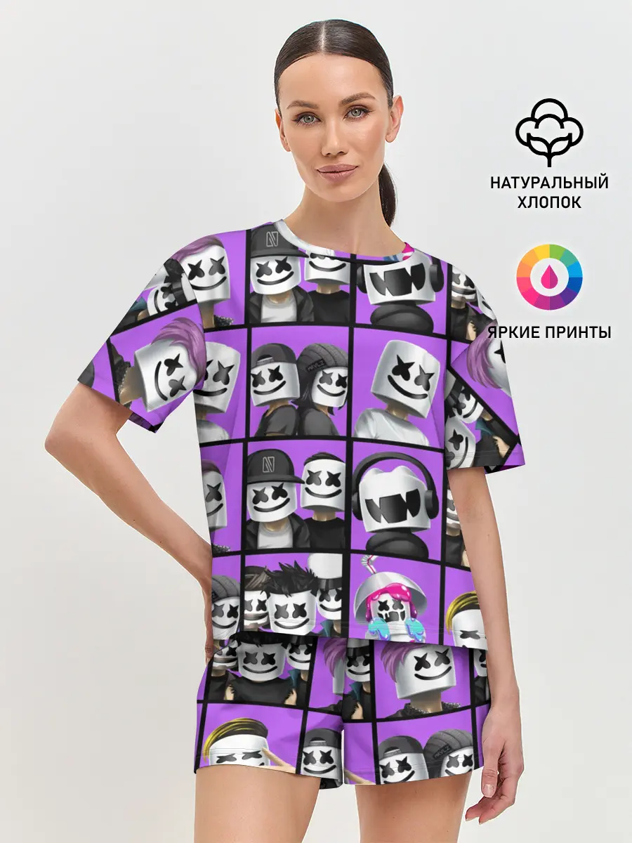 Женская пижама с шортами / Marshmello Style