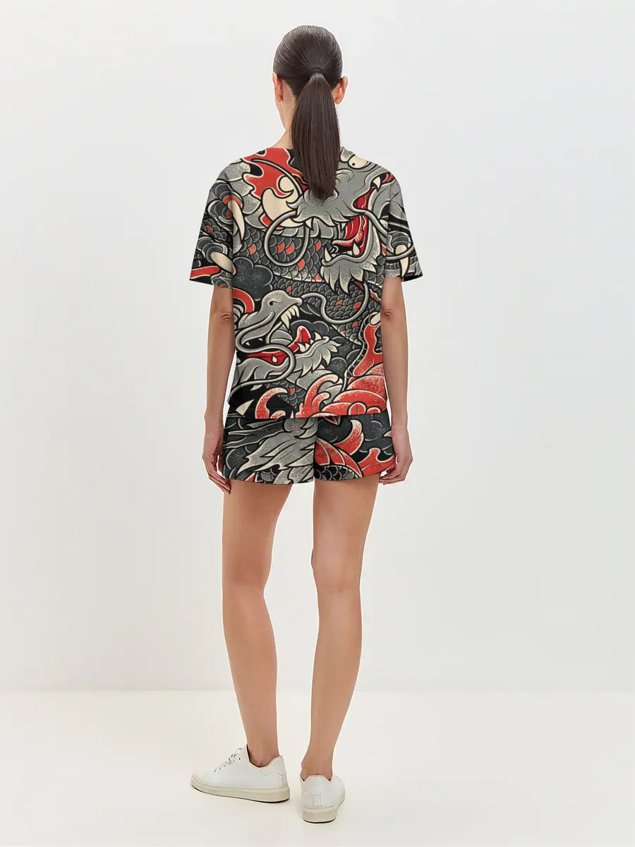 Женская пижама с шортами / Dsquared tatoo DRAGON