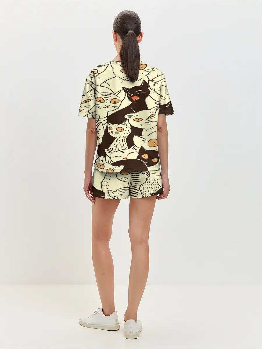 Женская пижама с шортами / КОТЯТА ПАТТЕРН