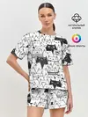 Женская пижама с шортами / КОТЫ WHITE