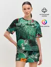 Женская пижама с шортами / кактусы с цветами реализм