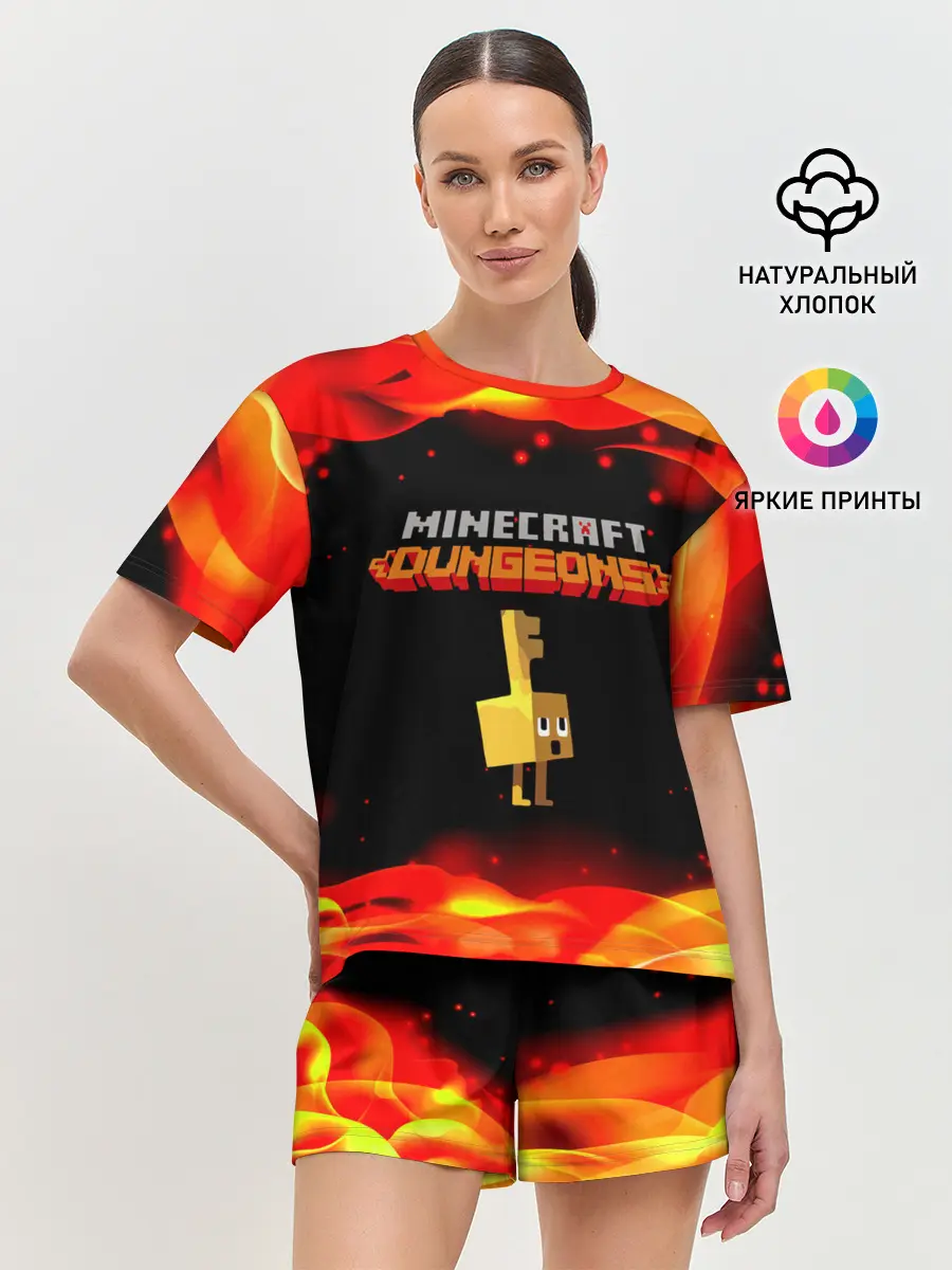 Женская пижама с шортами / Майнкрафт Подземелья