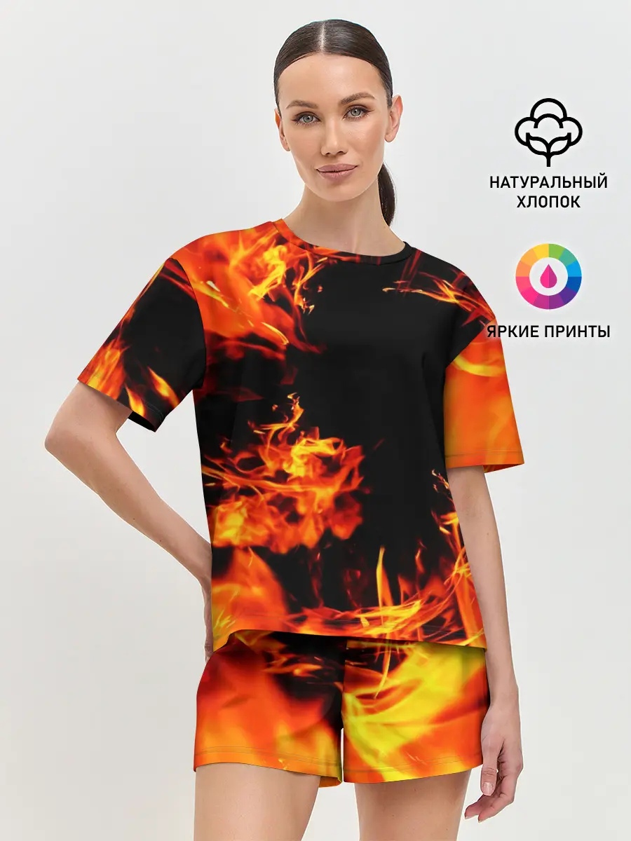 Женская пижама с шортами / ОГОНЬ | FIRE