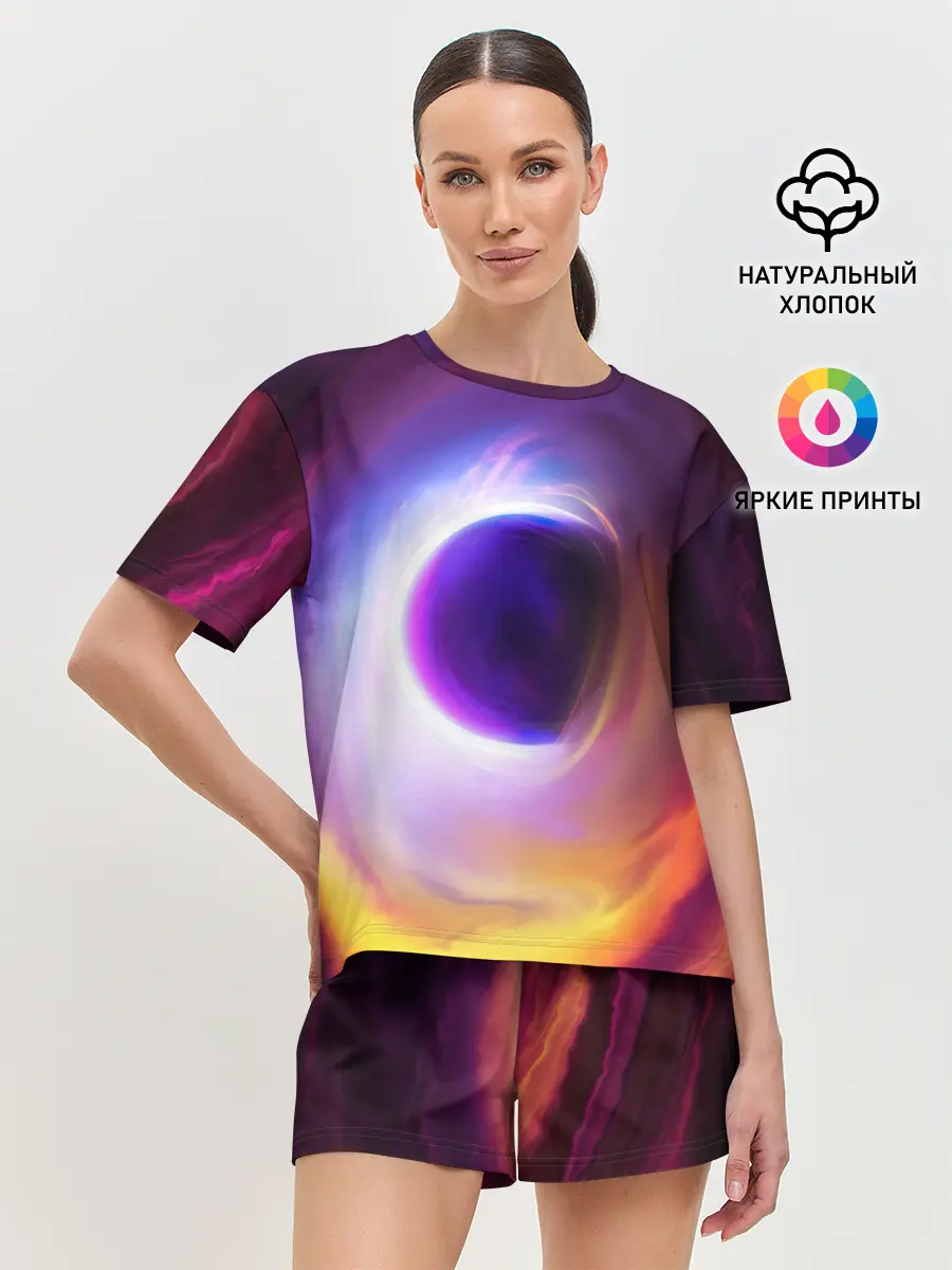 Женская пижама с шортами / ЧЁРНАЯ ДЫРА