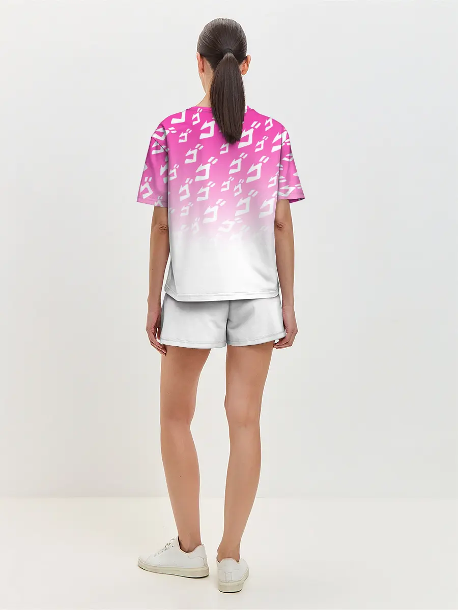 Женская пижама с шортами / Паттерн розовый джоджо