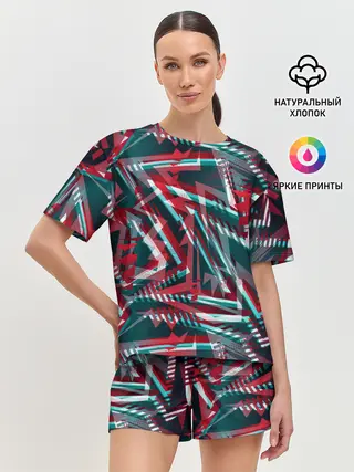 Женская пижама с шортами / Glitch микс