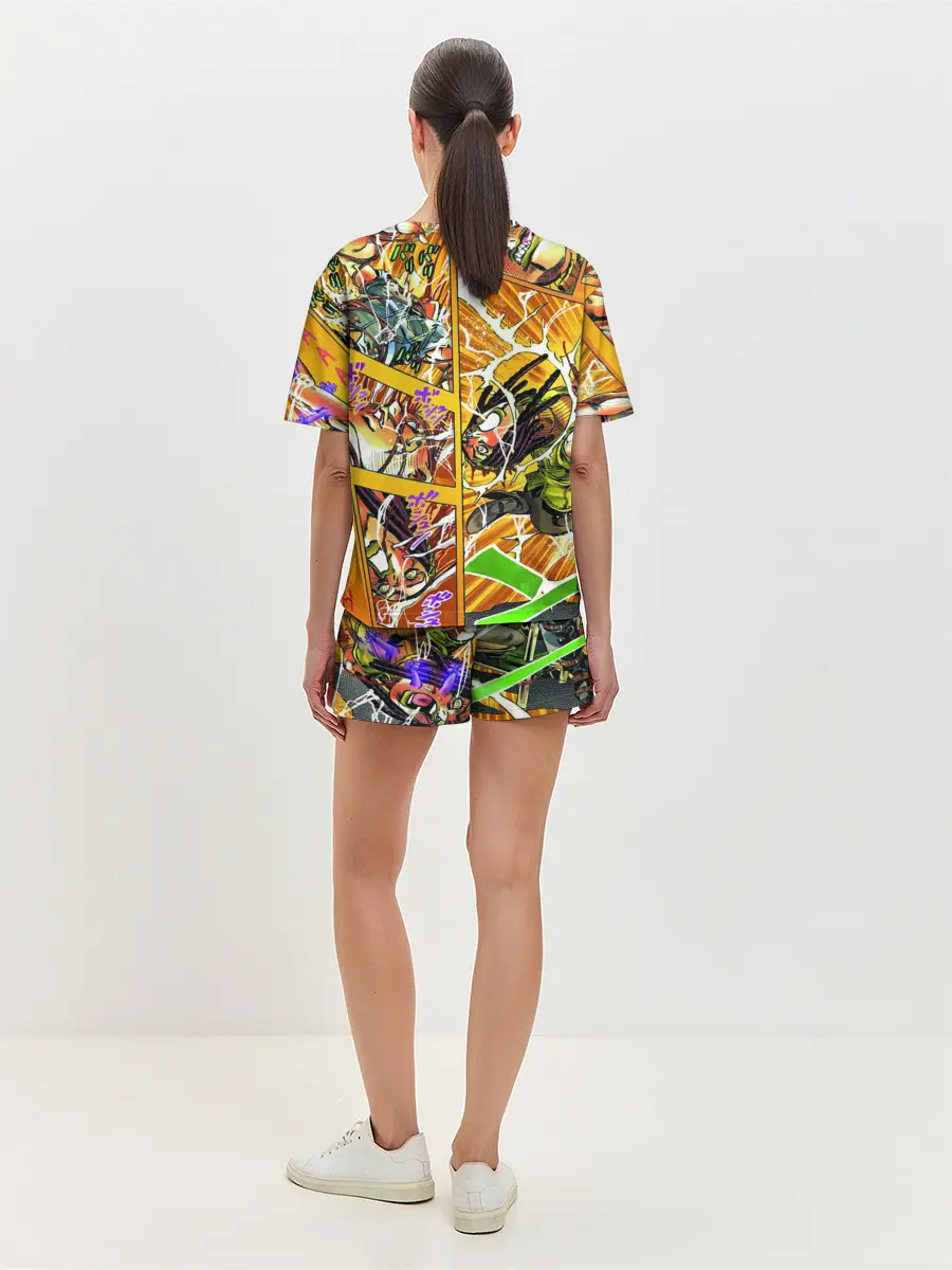 Женская пижама с шортами / Оранжевый комикс JoJo
