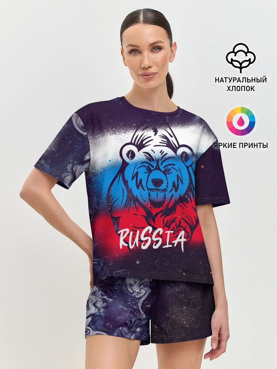 Женская пижама с шортами / Russia Bear