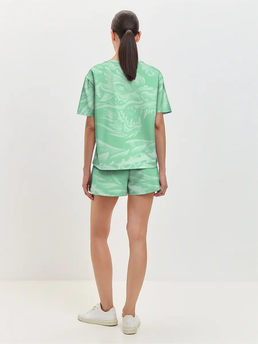 Женская пижама с шортами / Изумрудный дракон