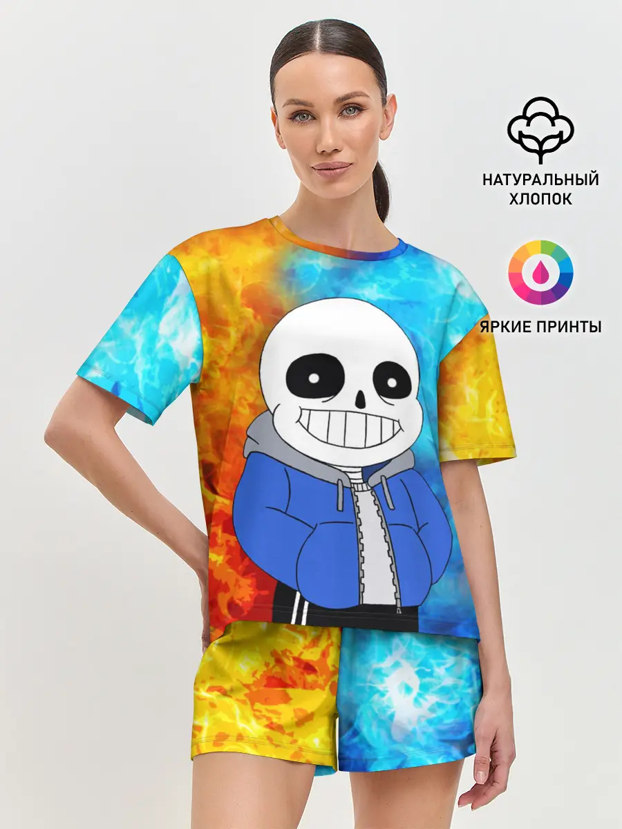 Женская пижама с шортами / Sans | Огни