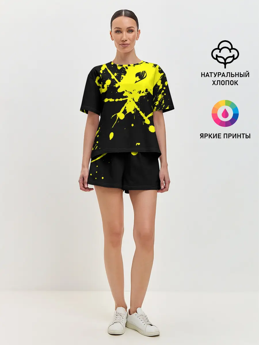 Женская пижама с шортами / Хвост Феи желтые брызги