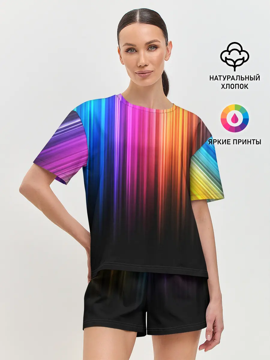 Женская пижама с шортами / НЕОНОВЫЙ ЦВЕТ