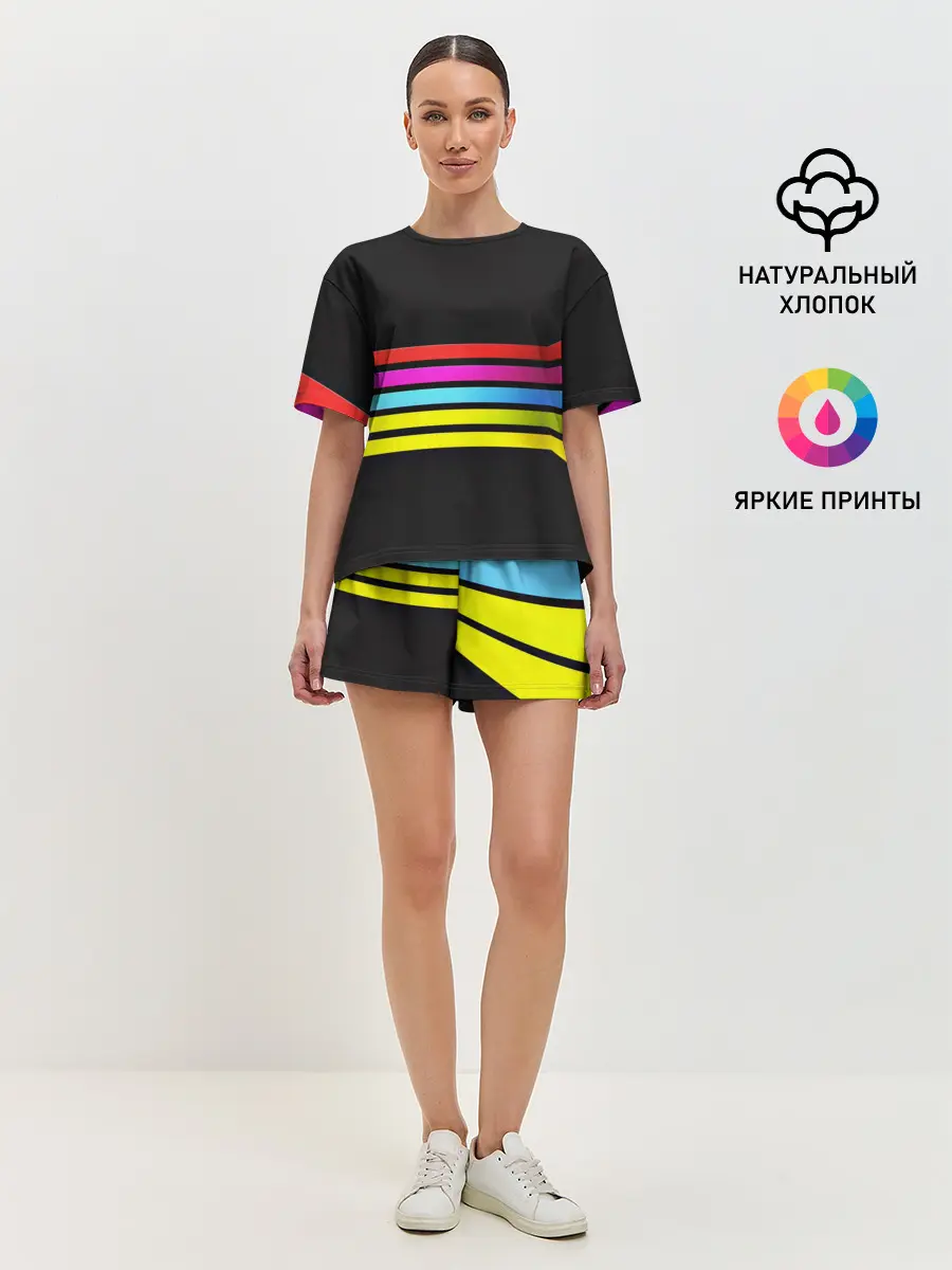 Женская пижама с шортами / NEON GEOMETRY