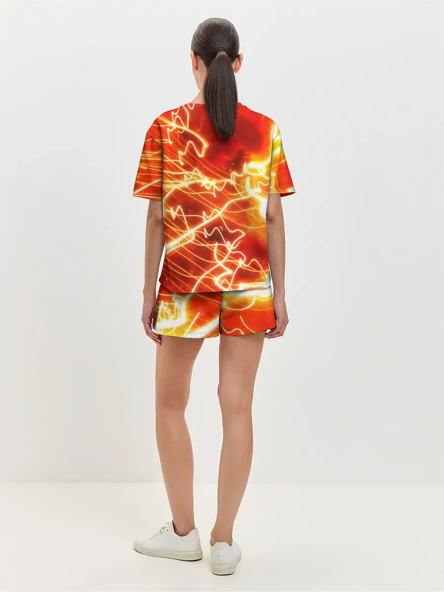 Женская пижама с шортами / ОГНЕННАЯ МОЛНИЯ